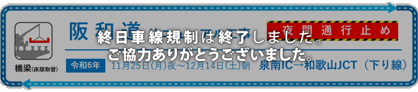 E42阪和自動車道　リニューアル工事